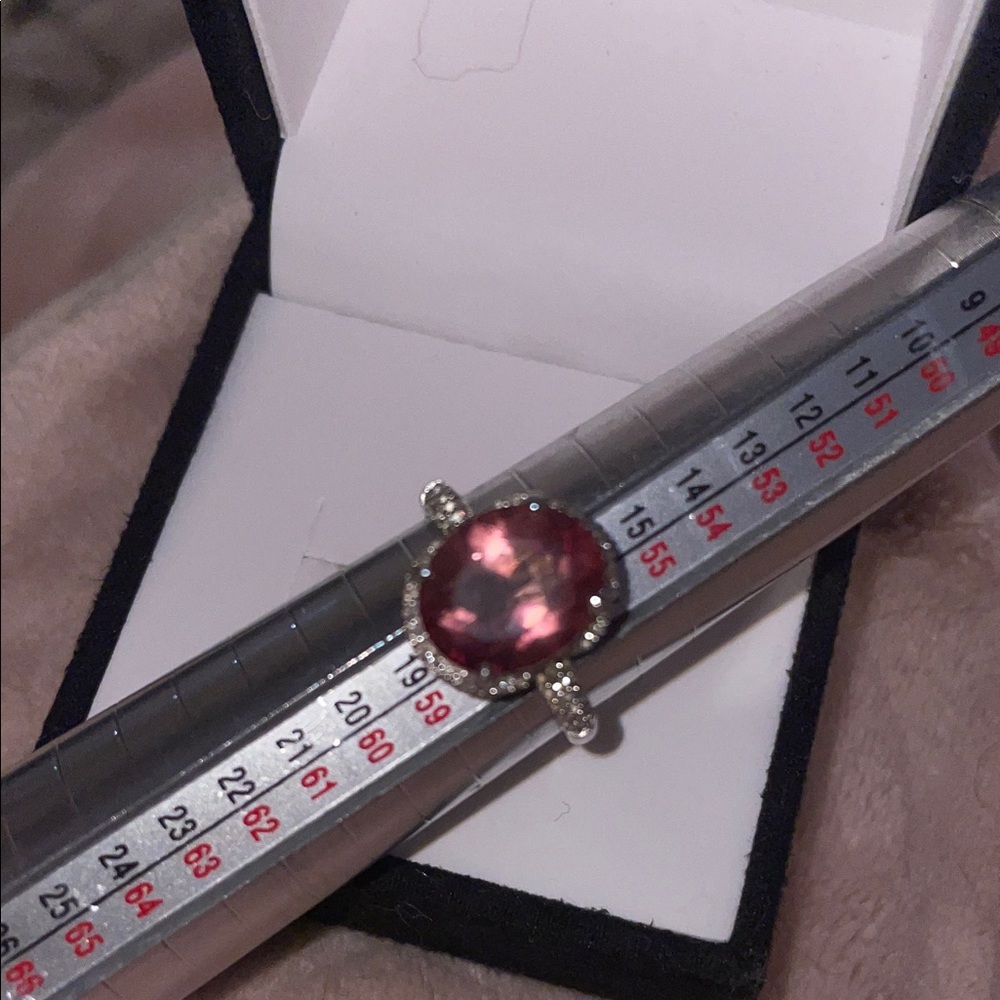 Pink Rubellite  Gemstone  in Fine Silver Ring